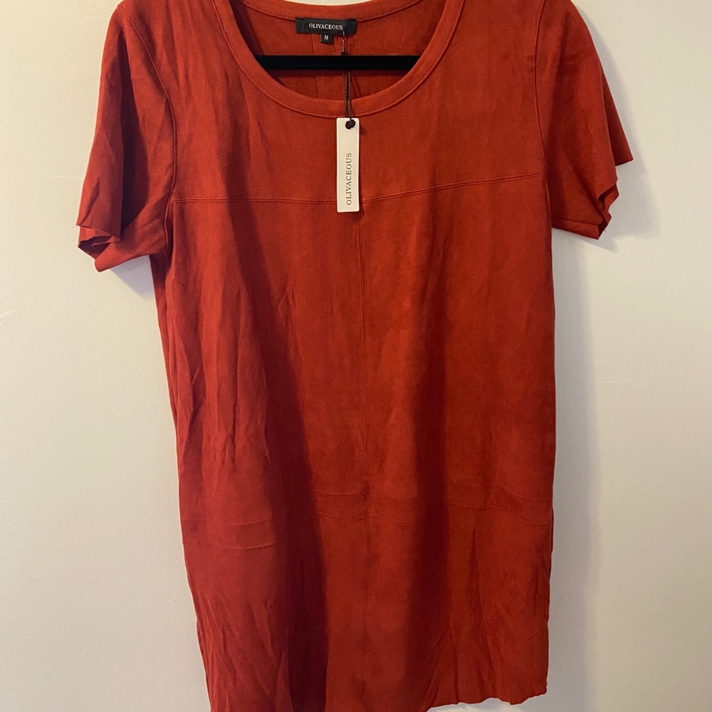 Olivaceous Faux Suede Dress